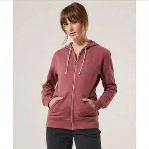 PACT Marsala Brushed Fleece Zip Hoodie